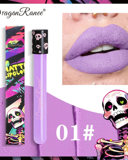 12 Color Halloween Lip Gloss Makeup Black Green Purple Lipstick Christmas Tint Moisturizer Waterproof Matte Lipstick Lip Pigment