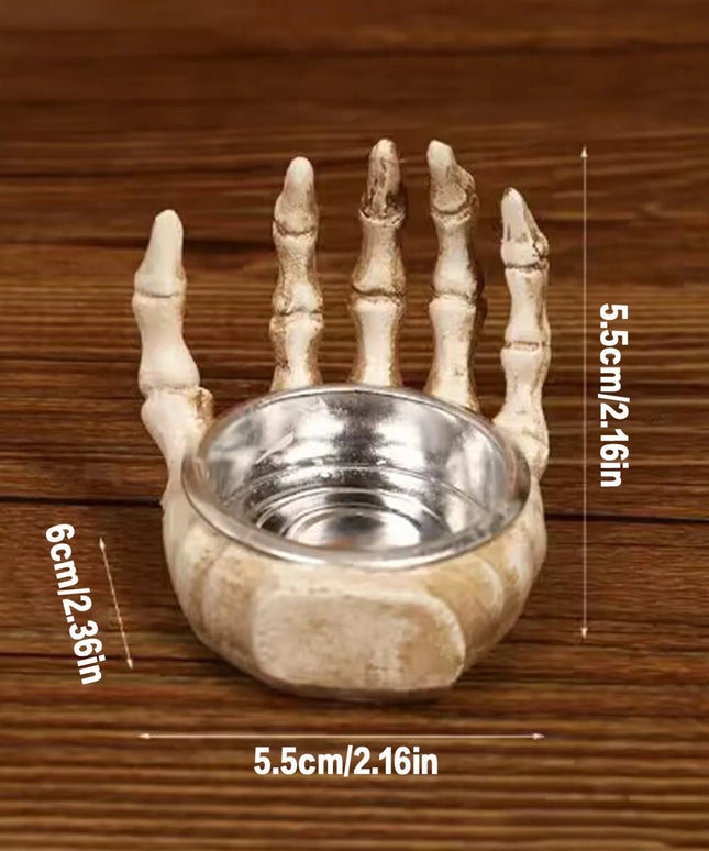 Halloween Skull Candle Holder Spooky Tealight Cup Gothic Decor Resin Candlestick Crafts for Party Halloween Decoration