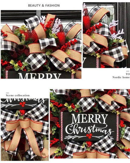 Christmas Holiday Art Wreath Decorative Artificial Wreath Festival Theme Multifunctional Party New Year Decor Prop New Year Gift