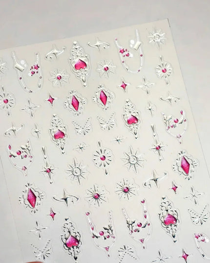 Hot Stamping Butterfly Jelly 5D Nail Art Sticker Shiny Charming Glitter Red Green Soft Self Adhesive Decoration Manicure Decal