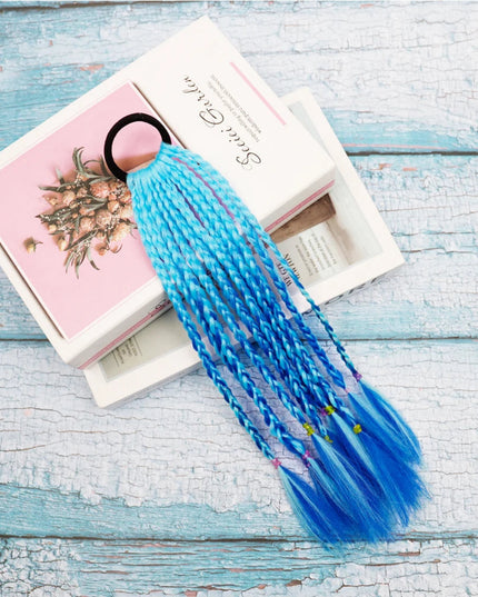 Colorful Braid Synthetic Hair Ponytail Rope Tie Girls Princess Color Tail Wig Children's Styling Baby Accessories
