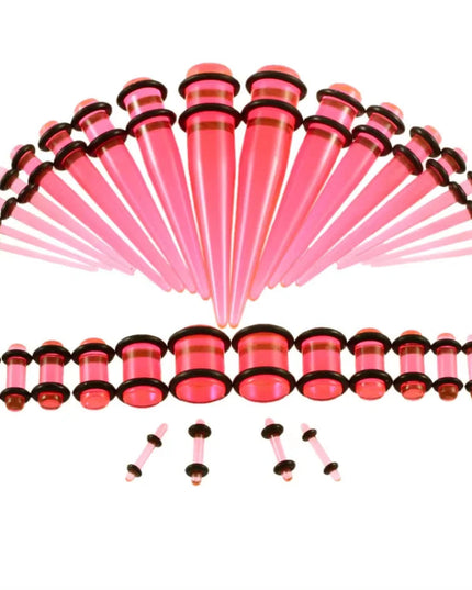 36pcs-54pcs 14G-00G Acrylic Ear Plugs and Tunnels Ear Gauges Stretching Kits Ear Dilations Piercing Body Jewelry