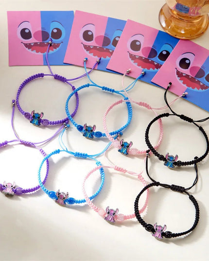 Disney Stitch Cartoon Bracelet Kawaii Lilo & Stitch Adjustable Wristband for Kids Girls Boys Gift Idea