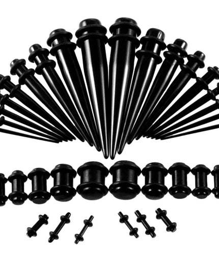 36pcs-54pcs 14G-00G Acrylic Ear Plugs and Tunnels Ear Gauges Stretching Kits Ear Dilations Piercing Body Jewelry