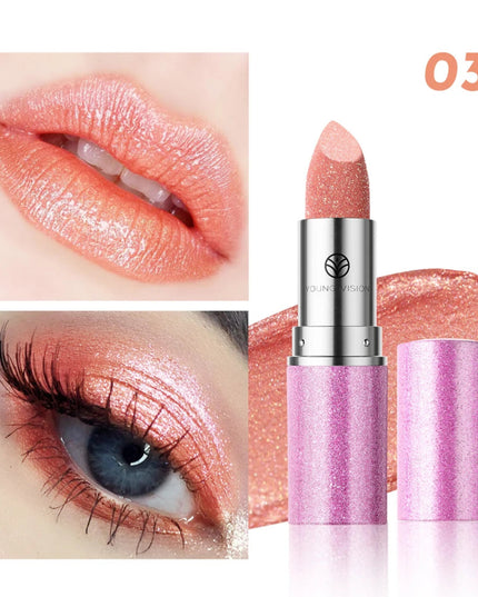 YOUNG VISION 6 pearlized shimmer lipsticks and eyeshadows with long-lasting, fade-resistant, warm-change lipsticks.