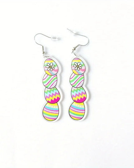 Cute Rabbit Easter Egg Carrot Truck Earrings Acrylic Cartoon Easter Dangle Earrings Spring Holiday for Women Girls Jewelry