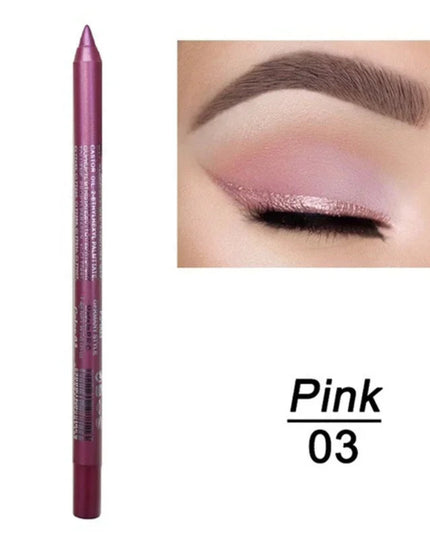 14-Color Eyeliner Pencil Long Lasting Smokey Punk Style Eye Liner Pen Waterproof High Pigmented Pearly Shimmer Eyeshadow Stick