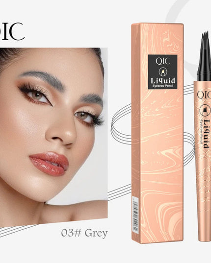 4 Splitted Head Eyebrow Pencil Long-lasting Waterproof High Pigmented Easy Applying Liquid Eyebrow Pencil Natural Looking Brows