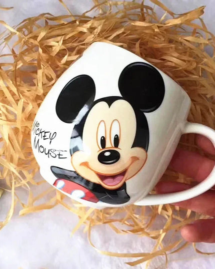 300ML Disney Mickey Mouse Minnie Mouse Coffee Mugs Cute Cartoon Donald Milk Mugs Creative Fashion Mugs Handle Kids Water Cup