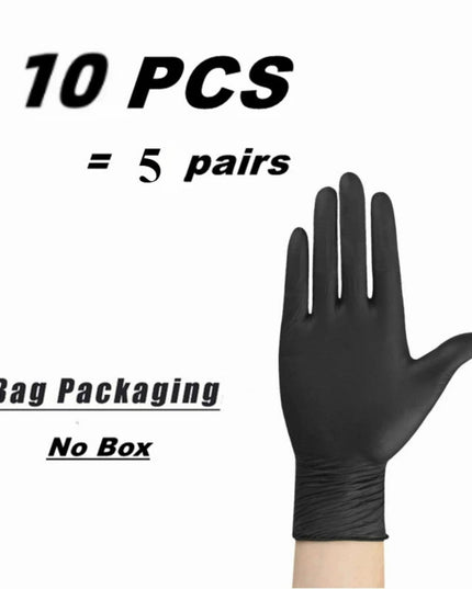 10/20/50/100PCS Black Nitrile Disposable Gloves for Work Latex Free Home Cleaning Glove Textured Mechanic Tattoo Hair Dye Beauty