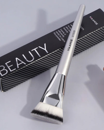 MAANGE Single Flat Round Tube Flat Head Foundation Brush With Box Powder Blush Concealer Makeup Brush Skin-friendly Makeup Tool