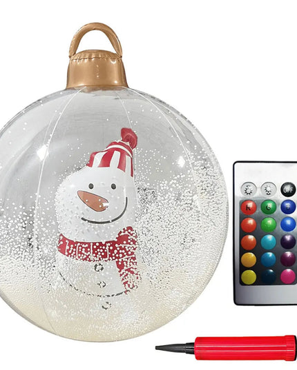 24 Inch Inflatable Christmas Balls New Years Christmas Ornaments with Lights PVC Giant Inflatable Christmas Balls Holiday Decor