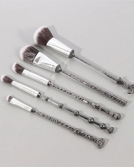 5pcs Magic Wand Metal Handle Makeup Brushes Professional Cosmetics Tools Eyeshadow Powder Foundation Brush For Women Girl Gift