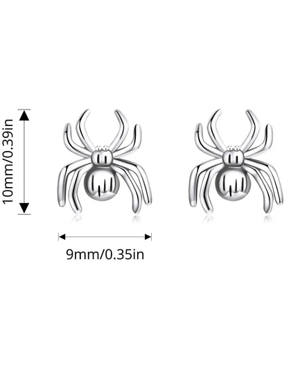 Bamoer Original 925 Sterling Silver Spider Earring Skull Grimace Ear Stud Animal For Women Men Halloween Party Gift Fine Jewelry
