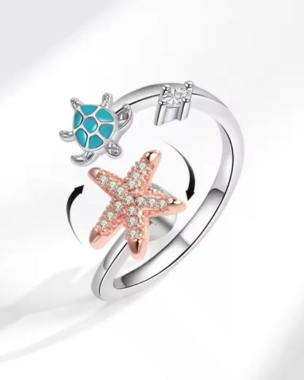 Sam Panda 925 Sterling Silver Sunflower Diamond Zircon Rotatable Ring For Women Gift Relieve Stress Ring Jewelry Wholesale