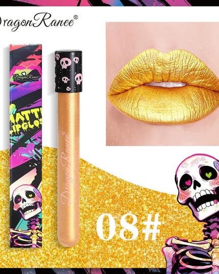 12 Color Halloween Lip Gloss Makeup Black Green Purple Lipstick Christmas Tint Moisturizer Waterproof Matte Lipstick Lip Pigment