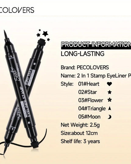 7 Styles Eyeliner Stamp Pen Red Black Liquid Eyeliner Pen Double-ended Lazy Eye Liner Pencil Fast Drying Waterproof Eye Makeup