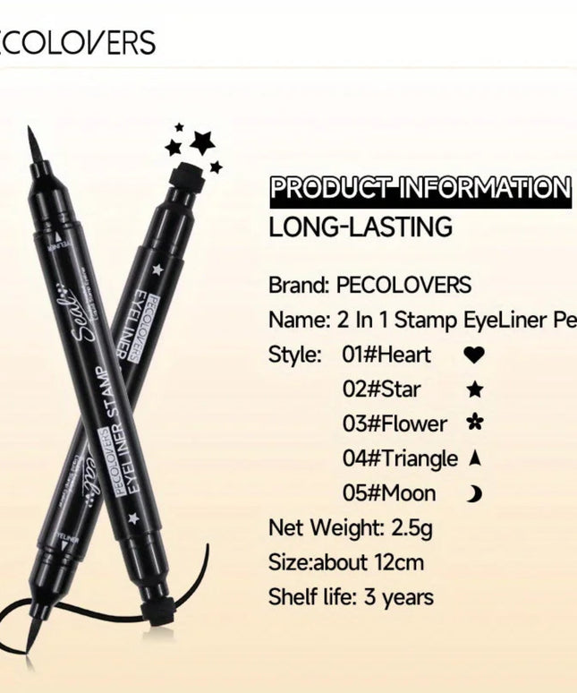 7 Styles Eyeliner Stamp Pen Red Black Liquid Eyeliner Pen Double-ended Lazy Eye Liner Pencil Fast Drying Waterproof Eye Makeup