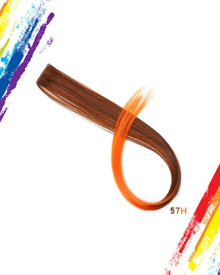 Multi-colors  Clip in Synthetic Hair Extensions 22 inch Rainbow Hairpieces for Girls Women Kids Favor Gift(Colorful Set)