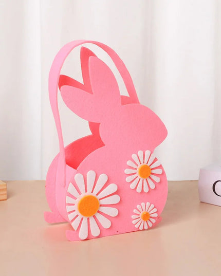 Easter Bunny Basket Kids Candy Tote Bag Soft Felt Gift Storage Basket 2026 Easter Party Decoration Egg Hunt Game Props