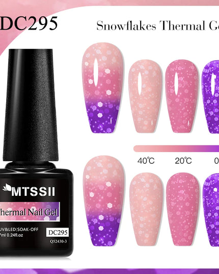 7ml Snowflake Gel Nail Polish UV LED Semi Permanent Milky White Pink Glitter Snow Sequins Gel Nails Art Design Varnish Manicure