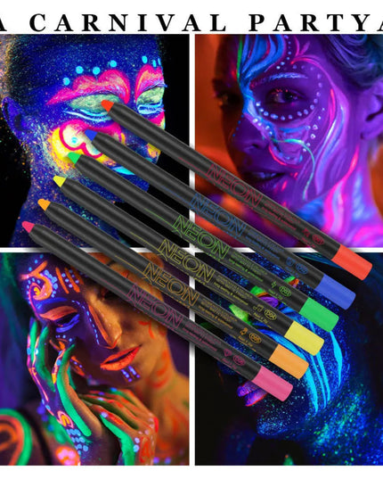 Fluorescence Blue Eyeliner Gel Waterproof Luminous UV Light Neon Eyeliner Pen Yellow Green Pink Color Eye Shadow Cream Make Up