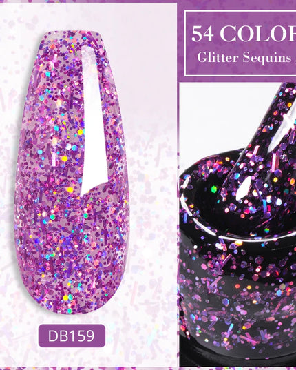 7ml Snowflake Gel Nail Polish UV LED Semi Permanent Milky White Pink Glitter Snow Sequins Gel Nails Art Design Varnish Manicure