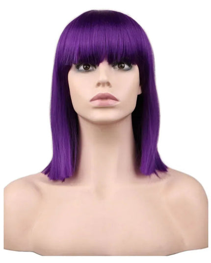 Anime Ennui Short Purple Wig Costume Wig for Halloween Cosplay Party Synthetic Party Fairy inside out Wigs