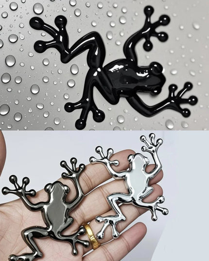 3D Metal Frog-shaped Car Sticker: Fun Car Badge for Trunk, Fender and Door Decoration & Modification Accessories