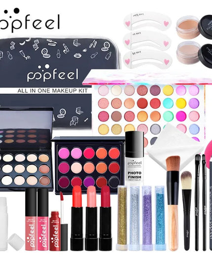 POPFEEL All In One Makeup Kit  for Women Full Kit Set, All in One Makeup Sets Include Eyebrow Eyeliner Eyeshadow