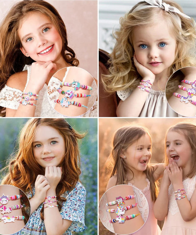 12Pcs Unicorn Girls Bracelet for Kids Jewelry Toddler Friendship Bracelets Toy Gift Classroom Reward Rainbow Party Favors