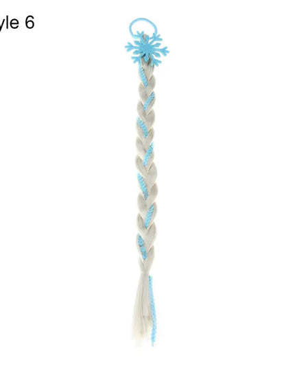 Girls Hair Bow Kids Rainbow Hair Tie Princess Accessories Toddler Snowflake Elastics Baby Accessories No Damage Braid
