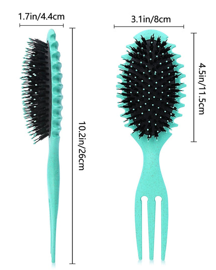 Curling Brush, Unisex, Shaping and Styling Curling Brush for Long/Wavy/Damaged Hair, Blue
