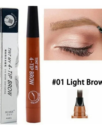 4 Point Eyebrow Pencil 4 Prong Tip Eyebrow Pen 4 Fork Eyebrow Pencil Waterproof Liquid Eyebrow Pencil Long Lasting Like Real