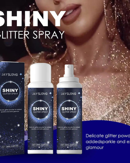Shiny Glitter Spray Radiant Silver Glitter Spray for Hair &Body Instant Holographic Highlight Sparkling Shimmer Makeup for Party