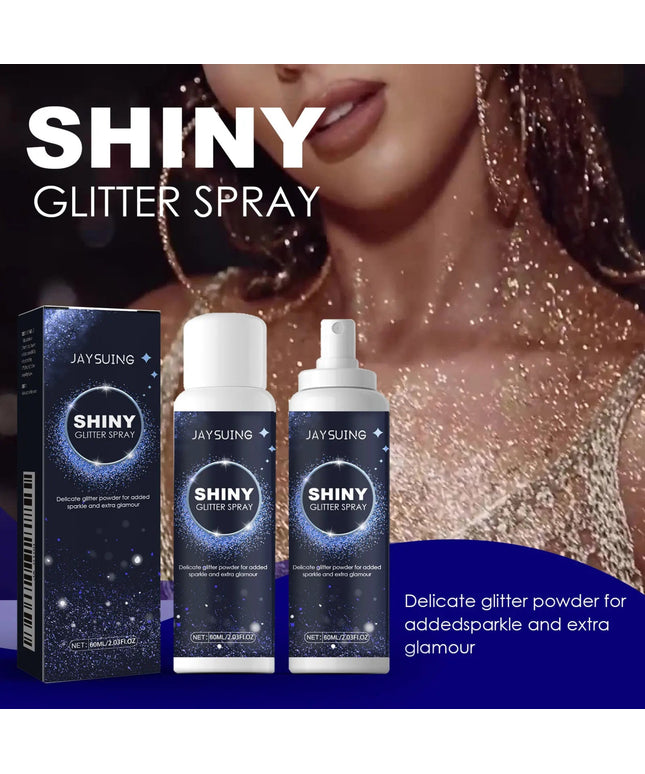 Shiny Glitter Spray Radiant Silver Glitter Spray for Hair &Body Instant Holographic Highlight Sparkling Shimmer Makeup for Party
