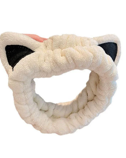 Face Wash Headband Hairband With Cat Ears Coral Fleece Cartoon Cute Creative Hair Accessories