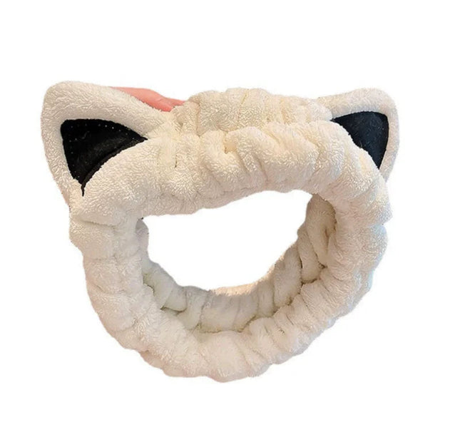 Face Wash Headband Hairband With Cat Ears Coral Fleece Cartoon Cute Creative Hair Accessories