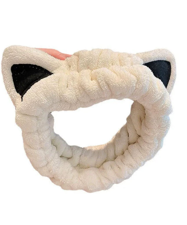 Face Wash Headband Hairband With Cat Ears Coral Fleece Cartoon Cute Creative Hair Accessories