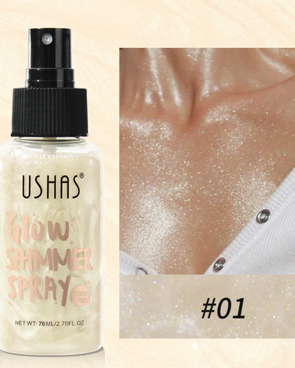 USHAS 4 Color Body Liquid Highlighter Facial Contour Brightening Makeup Long Lasting Sequin Illuminating Moisturizing Highlight