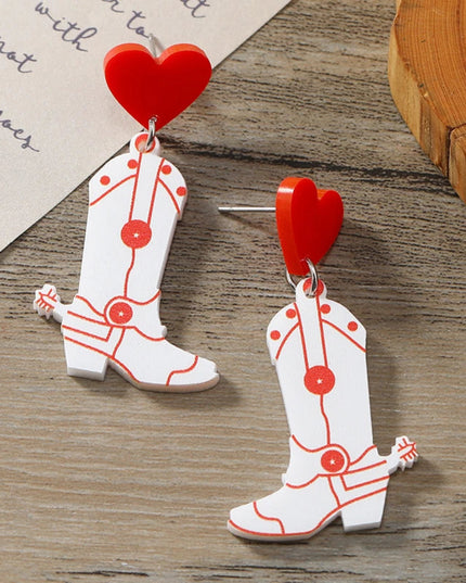 European and American acrylic cow boots Western cowboy hat Howdy Let's go girls earrings jewelry