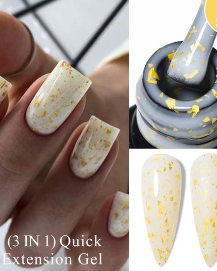 MEET ACROSS 7ml Quick Extension Gel Nail Polish Glitter Pink Gold Purple Milky White UV Gel Finger Prolong Varnish For Nails