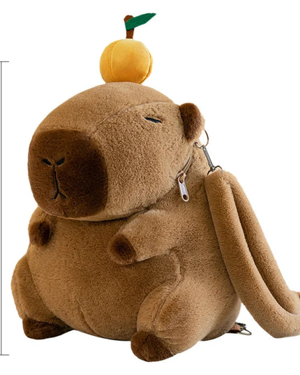 Capybara Plush Backpack for Kids - Cute Cartoon Animal Fur Backpack, School Bag & Shoulder Bag for Boys and Girls
