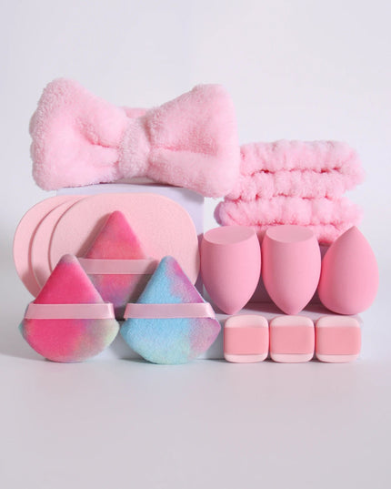 15 Cosmetic Puff Makeup Sponge Blender Beauty Egg Foundation Sponges Puff Wash Face Headband Wristband Make up Accessories