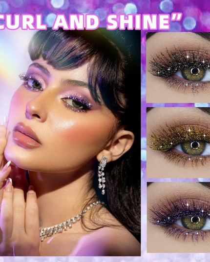 QIBEST 3 Colors Diamond Glitter Mascara Long Lasting Makeup 3D Volume Eyelashes Curling Shimmer Mascara Eye Lash Female Cosmetic