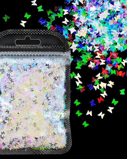 10g Laser Silver Star Nail Glitter Sequins 3D Holographic Stars Butterfly Sparkle Flakes DIY Body Eye Bling Manicure Party Parts