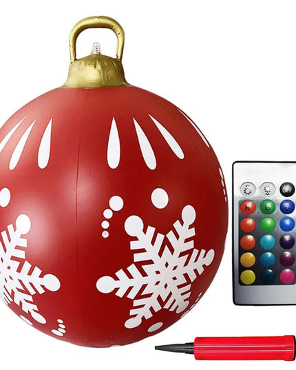 24 Inch Inflatable Christmas Balls New Years Christmas Ornaments with Lights PVC Giant Inflatable Christmas Balls Holiday Decor