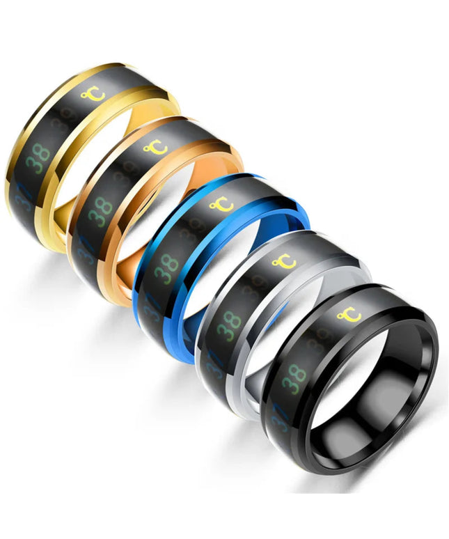 Temperature Ring Titanium Steel Mood Emotion Feeling Intelligent Temperature Sensitive Ring for Women Men Waterproof Jewelry