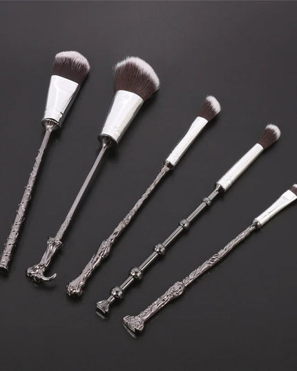 5pcs Magic Wand Metal Handle Makeup Brushes Professional Cosmetics Tools Eyeshadow Powder Foundation Brush For Women Girl Gift