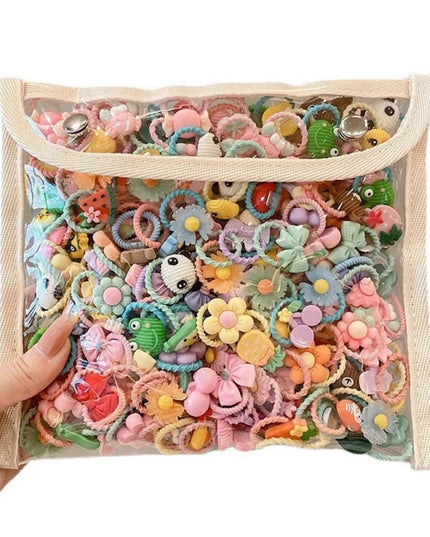40/50/60Pcs/Lot Children Kids Hair Accessories Cartoon Elastic Hair Bands Baby Head Rope Small Animal Cute Girls Headdress